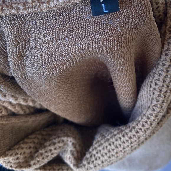 Mocha 2 Button Detail Poncho Wrap Sweater - Picture 4 of 4